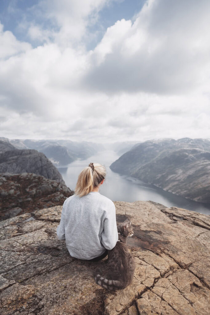 Sarah on the Preikestolen viewpoint - Norway