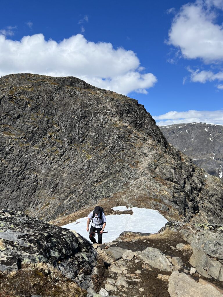 Hiking on the Knutshoe in Jotunheimen Park, Norway