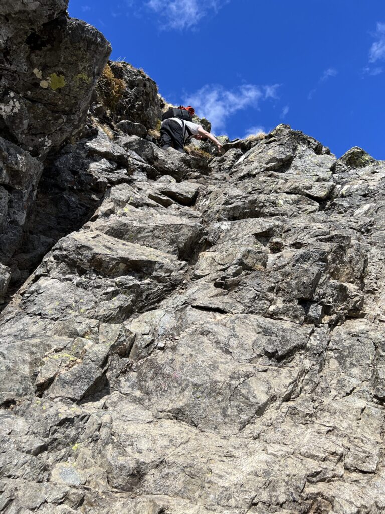 Climbing on the Knutshoe in Jotunheimen Park, Norway