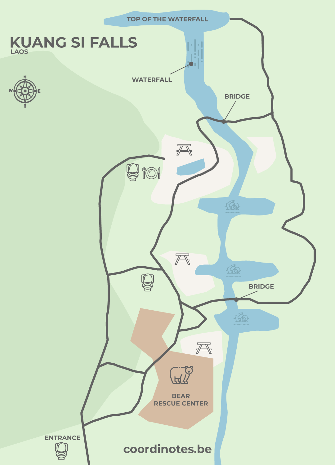 Kuang Si Falls Map