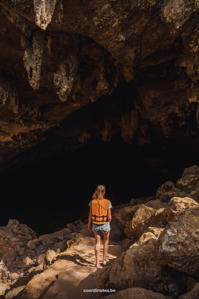 Walking to the entrance of Kong Lor Cave