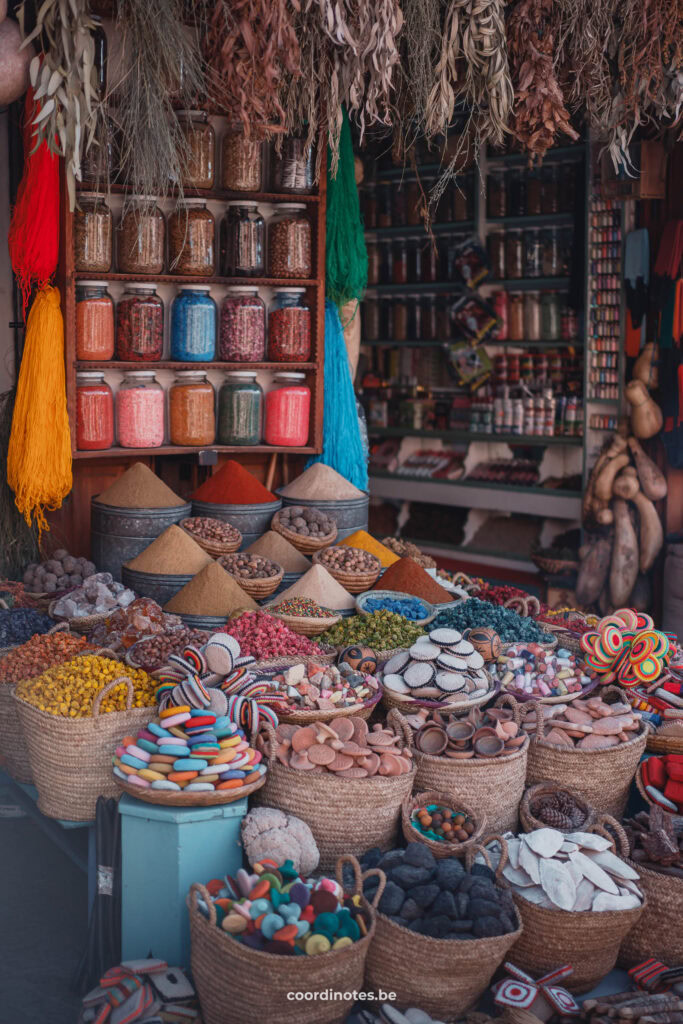 Piles of spices in Marrakesh