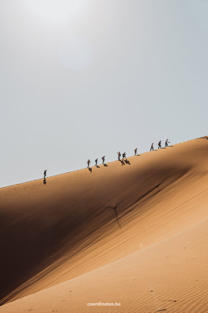 People walking up the Big Daddy Sand Dune