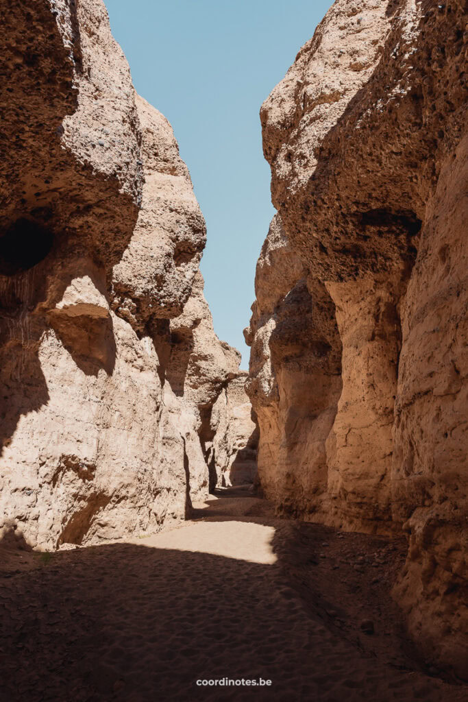 A canyon between high rocky cliffs