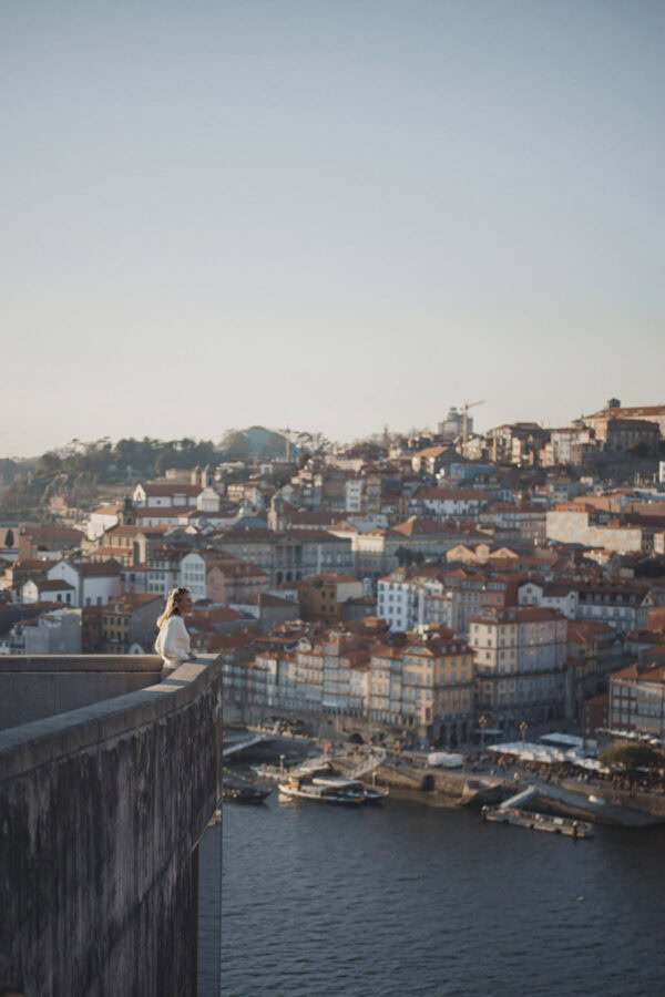 Sunset at Jardim do Morro in Porto