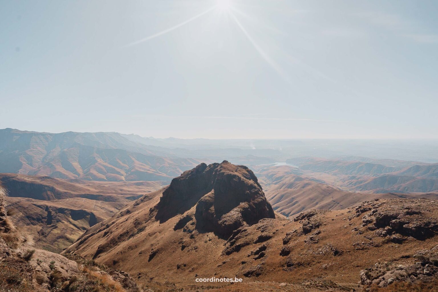 Het uitzicht over het landschap van Drakensbergen in Zuid-Afrika