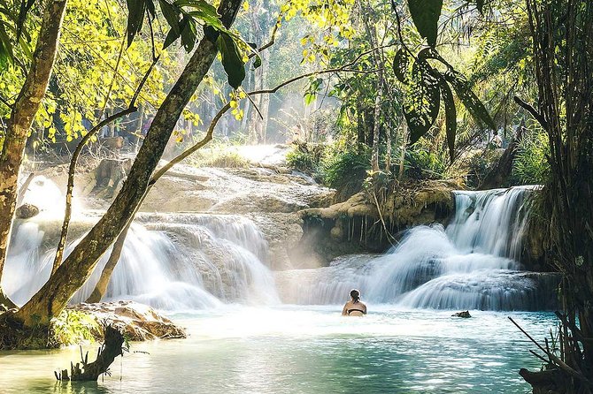 1 DAY Mekong Cruise to Pak Ou Caves. Kuang Si Waterfalls