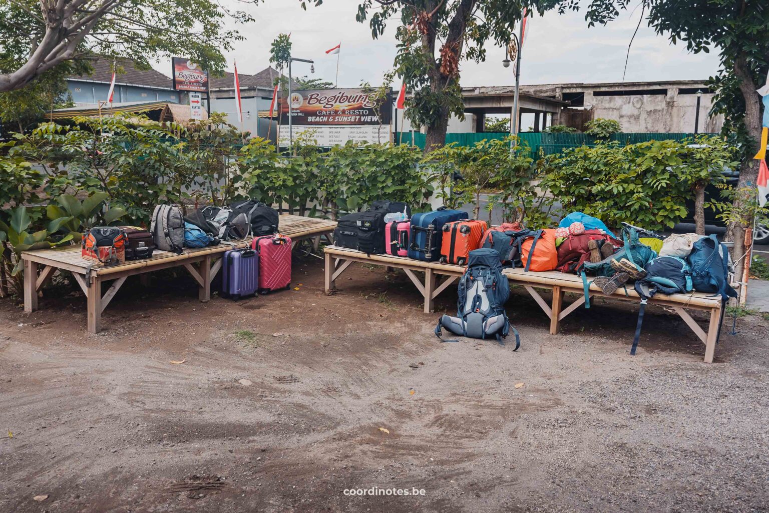 Backpacks before the trip to Komodo