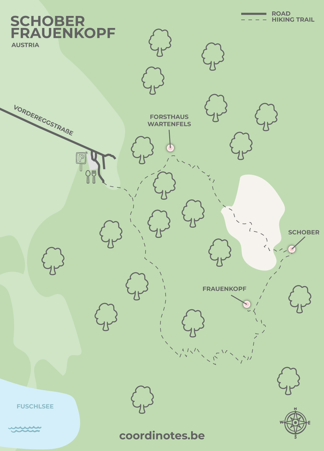 Map about the Schober and Frauenkopf hike