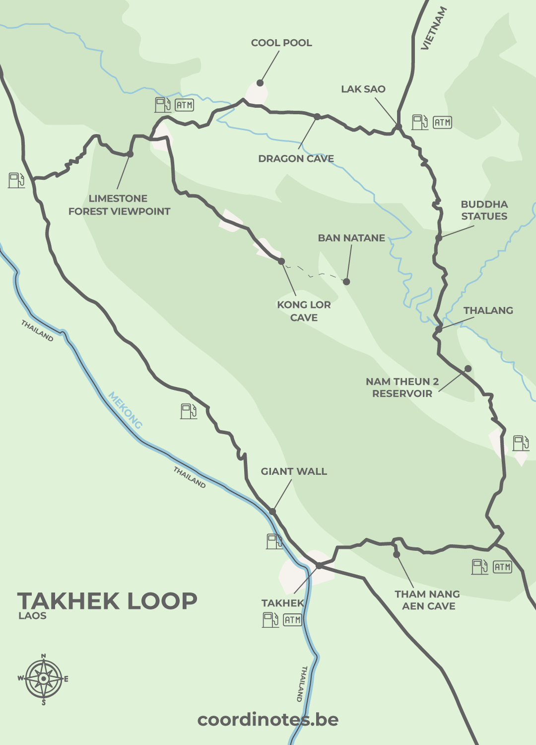 Thakhek Loop map