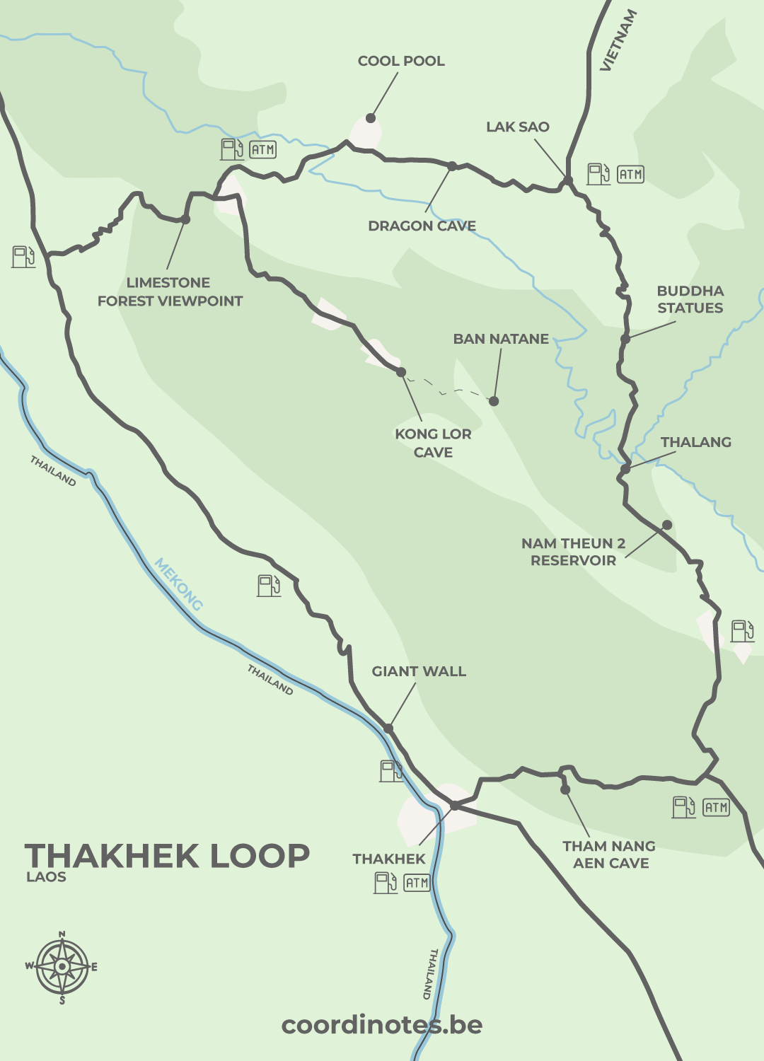 Thakhek Loop map